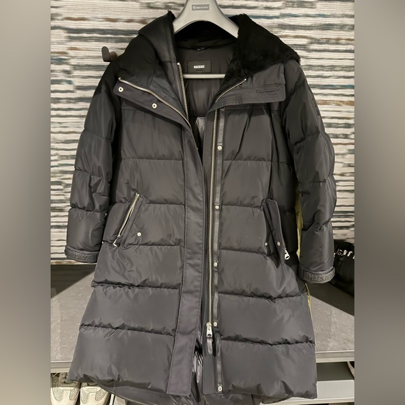 Mackage Black Luisa 2-in-1 Shearling Down Coat - Picture 4 of 8